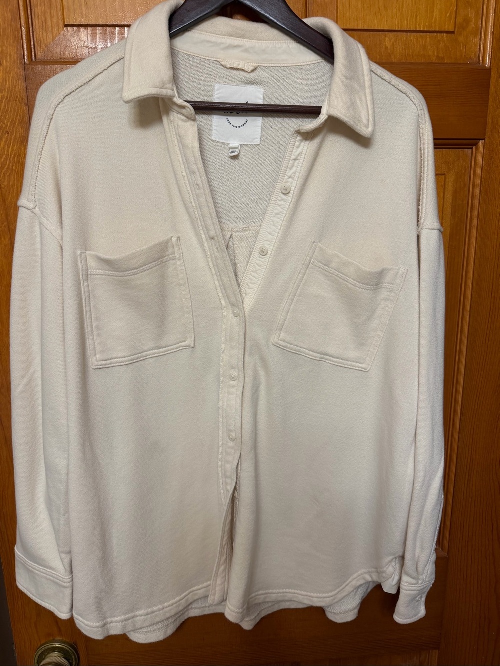 aerie Cream Button-Front Knit Jacket - Picture 2 of 5